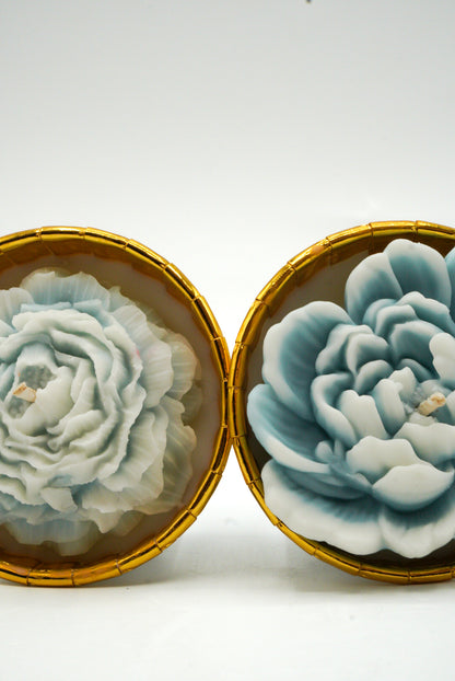 Lot de 2 bougies cupcakes – Pivoine & Rose bleu