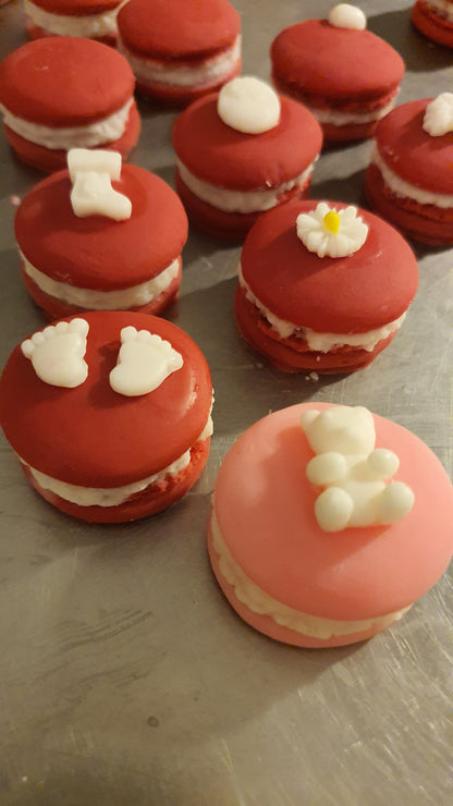 5 Fondants en cire parfumée : Macarons naissance ou Baptême